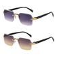 Lunettes de soleil rectangulaires sans monture pour hommes et femmes