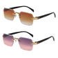 Lunettes de soleil rectangulaires sans monture pour hommes et femmes