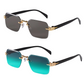 Lunettes de soleil rectangulaires sans monture pour hommes et femmes