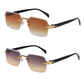 Lunettes de soleil rectangulaires sans monture pour hommes et femmes