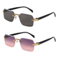 Lunettes de soleil rectangulaires sans monture pour hommes et femmes