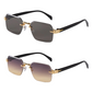 Lunettes de soleil rectangulaires sans monture pour hommes et femmes