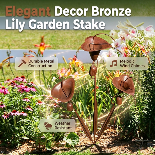 Tuteur de jardin Fleur d'Arum avec carillons à vent