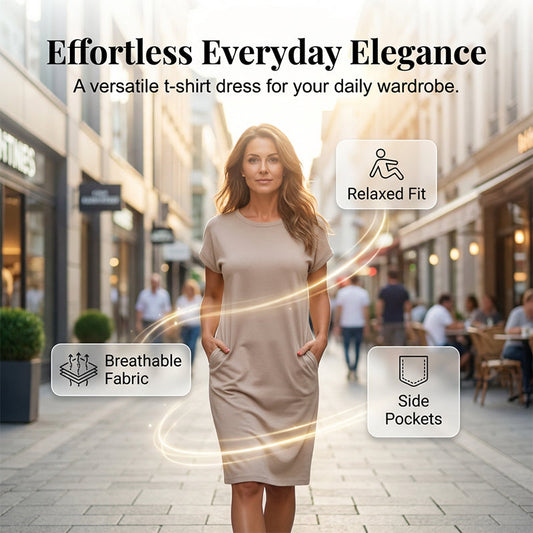 Robe T-shirt décontractée à manches courtes pour femme