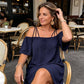 Robe courte élégante unie pour femme