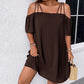 Robe courte élégante unie pour femme