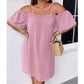 Robe courte élégante unie pour femme