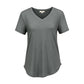 T-shirt décontracté à manches courtes et col en V pour femme