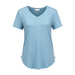 T-shirt décontracté à manches courtes et col en V pour femme