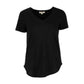 T-shirt décontracté à manches courtes et col en V pour femme