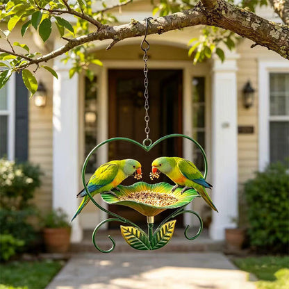 Mangeoire à oiseaux suspendue en forme de cœur pour l'extérieur