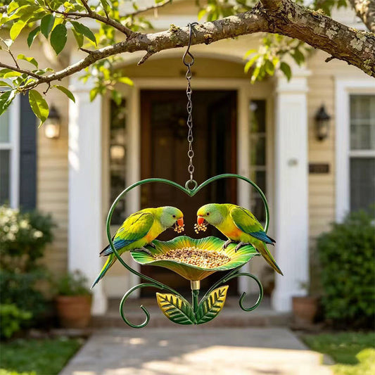 Mangeoire à oiseaux suspendue en forme de cœur pour l'extérieur