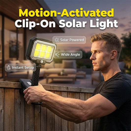 Lampe solaire à clip avec détecteur de mouvement