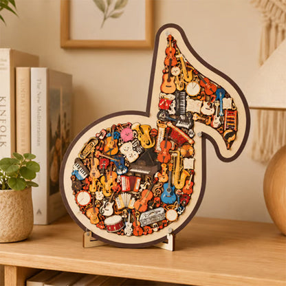 📢📢60% DE RÉDUCTION !! ⏰Puzzle en Bois en Forme de Note de Musique🎶🧩