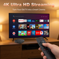 Boîtier TV Android 4K avec Wi-Fi 2,4 GHz/5 GHz et Bluetooth 5.0