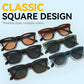 Lunettes de soleil carrées unisexes élégantes avec protection UV400