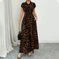 👗🐆Robe élégante à revers imprimée léopard pour femme