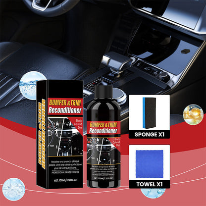 Rénovateur d'intérieur en plastique noir pour voiture
