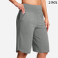 Short de Yoga Taille Haute pour Femme avec Poches