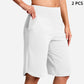 Short de Yoga Taille Haute pour Femme avec Poches