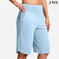 Short de Yoga Taille Haute pour Femme avec Poches