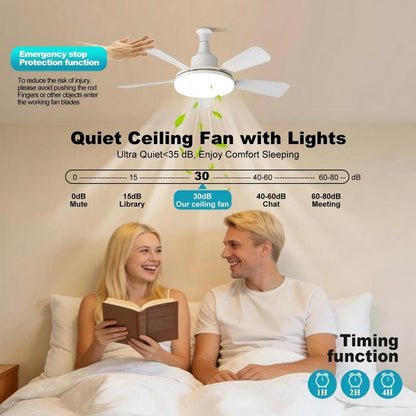Ventilateur de plafond avec éclairage et télécommande