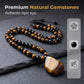 📢 −50% ! ⏰ Collier Perles Œil de Tigre Homme – Pierre Naturelle Premium, Cordons Tressé Artisanal & Chaîne Épi – Accessoire Chic pour le Quotidien et les Soirées ✨🧿