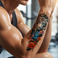 Tatouages temporaires couvrant tout le bras