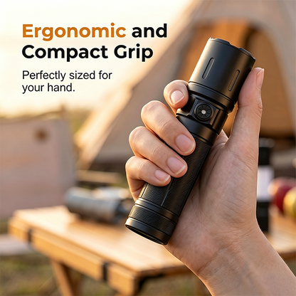 Lampe torche LED rechargeable haute puissance avec zoom télescopique pour le camping
