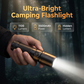 Lampe torche LED rechargeable haute puissance avec zoom télescopique pour le camping