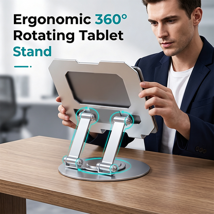 Support de tablette réglable en aluminium avec base rotative