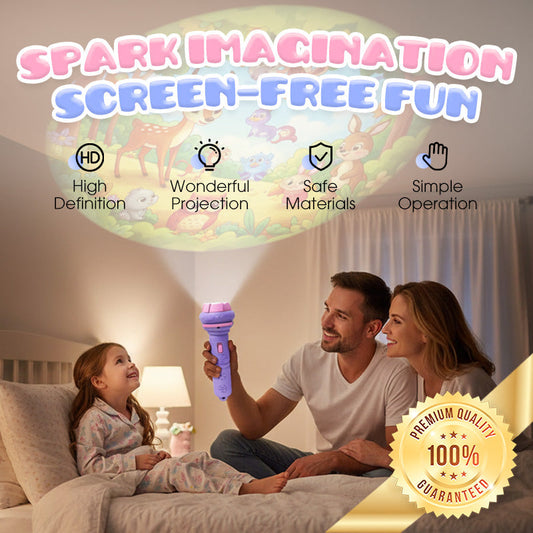 🧠 50% DE RÉDUCTION! 🌟 Projecteur d'histoires pour enfants – Cartes interchangeables, animaux & lettres – Stimule l'imagination et le langage en s'amusant 🦁