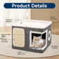 🐾🏠 Maison cube pliable 2-en-1 pour chat – Design bi-niveau, griffoir intégré, confort toutes saisons, un espace jeu et repos compact, facile à ranger et à déplacer 🧺✨
