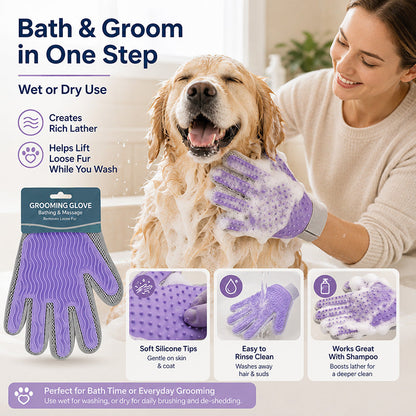 Gant de toilettage double face pour animaux