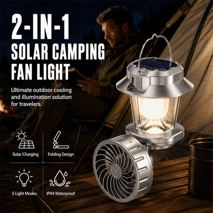 Ventilateur solaire pliable multifonctionnel