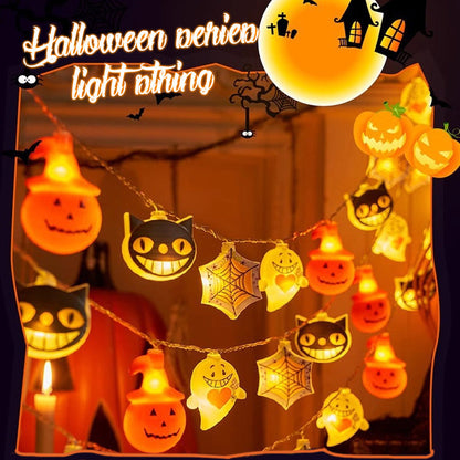 Guirlande lumineuse d'Halloween à piles avec 2 modes d'éclairage
