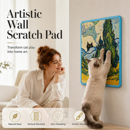 🐱 50% DE RÉDUCTION! 🎨 Griffoir mural artistique en sisal – Design décoratif, robuste & griffant – Protège vos meubles tout en embellissant vos murs 🌿