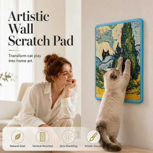 🐱 50% DE RÉDUCTION! 🎨 Griffoir mural artistique en sisal – Design décoratif, robuste & griffant – Protège vos meubles tout en embellissant vos murs 🌿