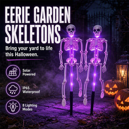 Lampes solaires à piquet « Skeleton » pour l'extérieur, étanches, pour la décoration d'Halloween