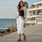 Pantalon cargo capri taille haute pour femme