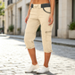 Pantalon cargo capri taille haute pour femme