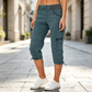 Pantalon cargo capri taille haute pour femme