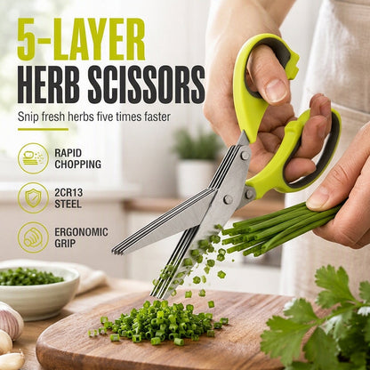 Ciseaux de cuisine multicouches en acier inoxydable