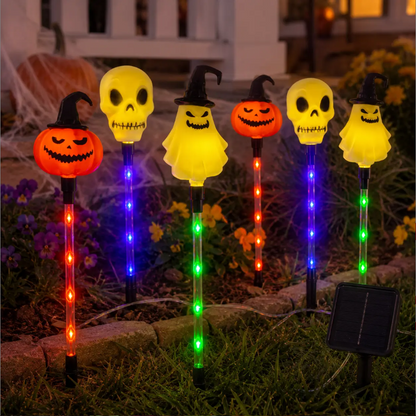 🎃 50 % DE RÉDUCTION EN CE MOMENT ! 🕷️ Guirlande lumineuse solaire en forme de citrouille à enfoncer dans le sol – Étanche, allumage/extinction automatique et décoration effrayante pour Halloween 👻