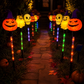 🎃 50 % DE RÉDUCTION EN CE MOMENT ! 🕷️ Guirlande lumineuse solaire en forme de citrouille à enfoncer dans le sol – Étanche, allumage/extinction automatique et décoration effrayante pour Halloween 👻