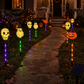 🎃 50 % DE RÉDUCTION EN CE MOMENT ! 🕷️ Guirlande lumineuse solaire en forme de citrouille à enfoncer dans le sol – Étanche, allumage/extinction automatique et décoration effrayante pour Halloween 👻