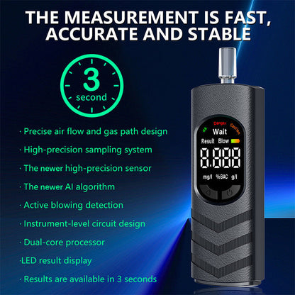 📢 -50% ! ⏰ Alcootest Rechargeable – Capteur Haute Précision & Écran LCD – Annonce Vocale & Batterie Lithium USB – Noir/Blanc 🚗