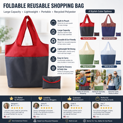 Sac de courses pliable écologique de grande capacité