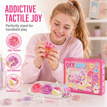 Kit de bricolage pour fabriquer un jouet « squishy » « Fried Ice » avec motif « griffe de chat » pour enfants