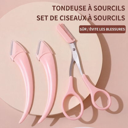 Pousbo® Ciseaux à sourcils avec peigne